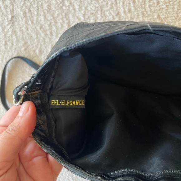 Vintage EL-ELEGANCE Black Glossy Shoulder Bag - Picture 7 of 16